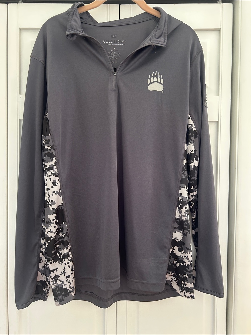 University of Montana Quarter-Zip  Pullover with Camo and American flag patch